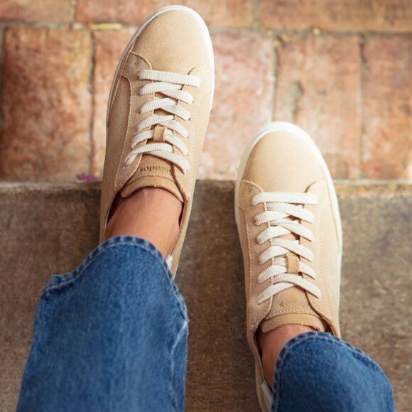 NEW SOLUDOS Suede Ibiza Platform Sneakers in Sand for women 261 4M2T - Picture 6 of 8